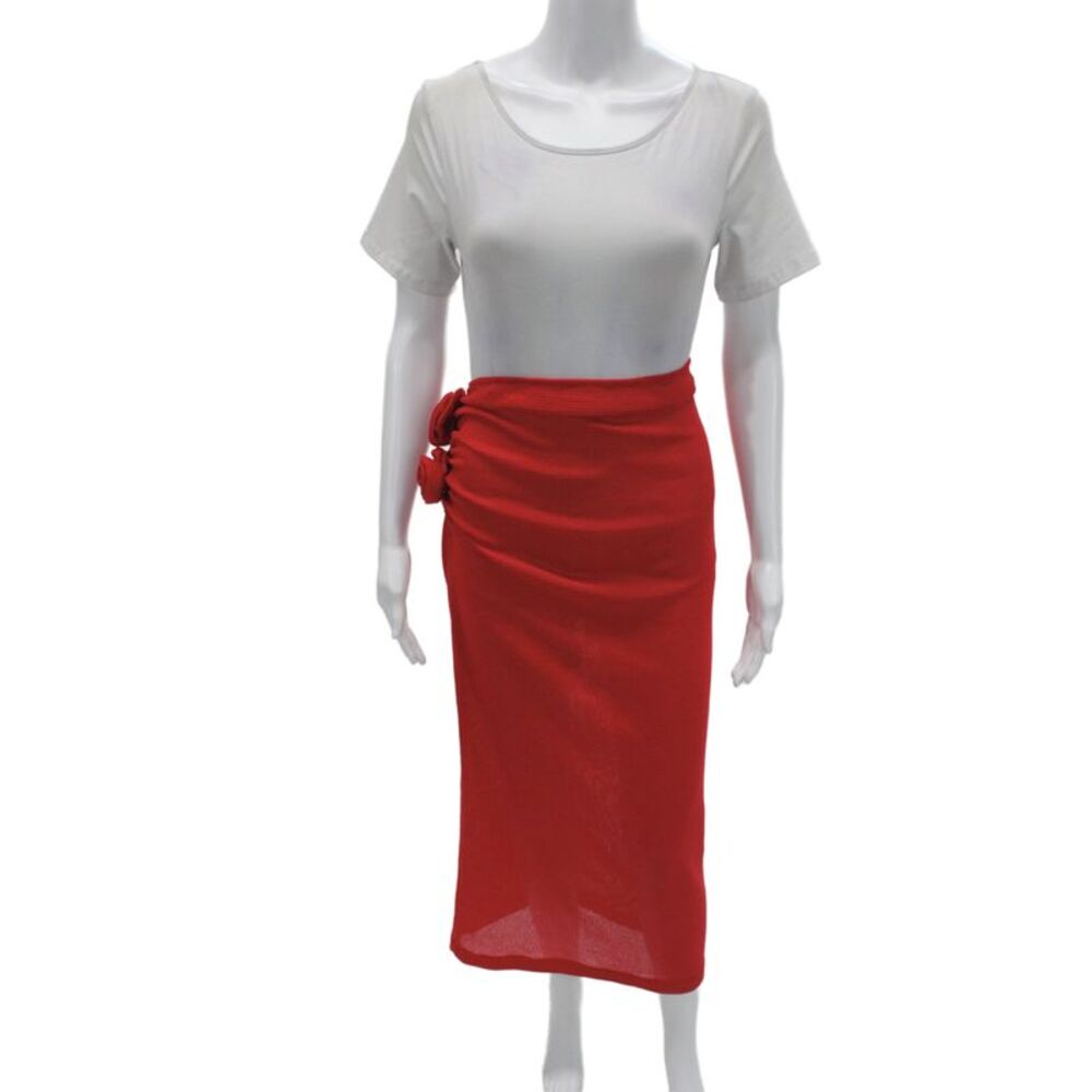 Lioness Knit Rosette Detail Midi Skirt Sz L